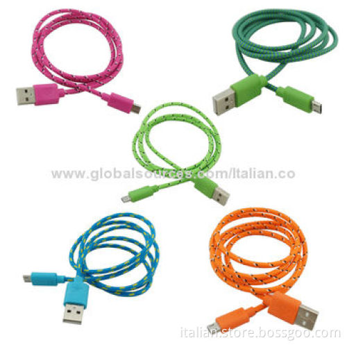 Nylon Braided Micro USB Charger Cable for Samsung Galaxy, RIM's BlackBerry and More